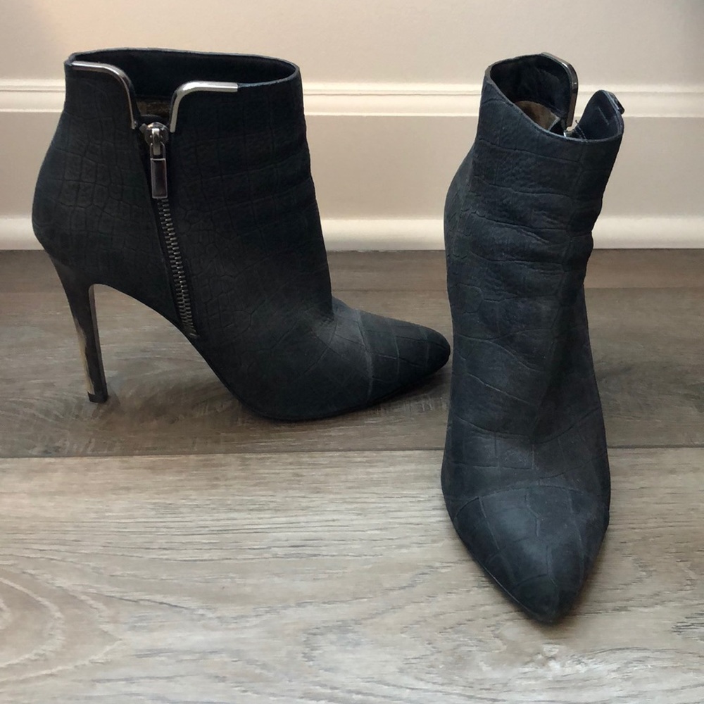 Lanvin Black Soft Leather Stiletto Ankle Boot